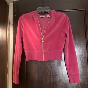 Y2K cropped zip up hoodie